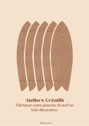 Bon cadeau atelier planche de surf décorative