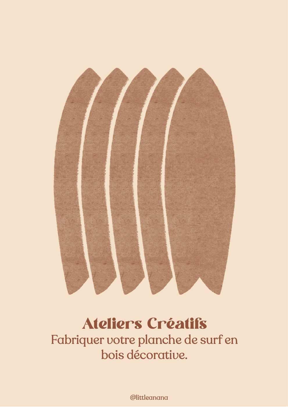 Bon cadeau atelier planche de surf décorative