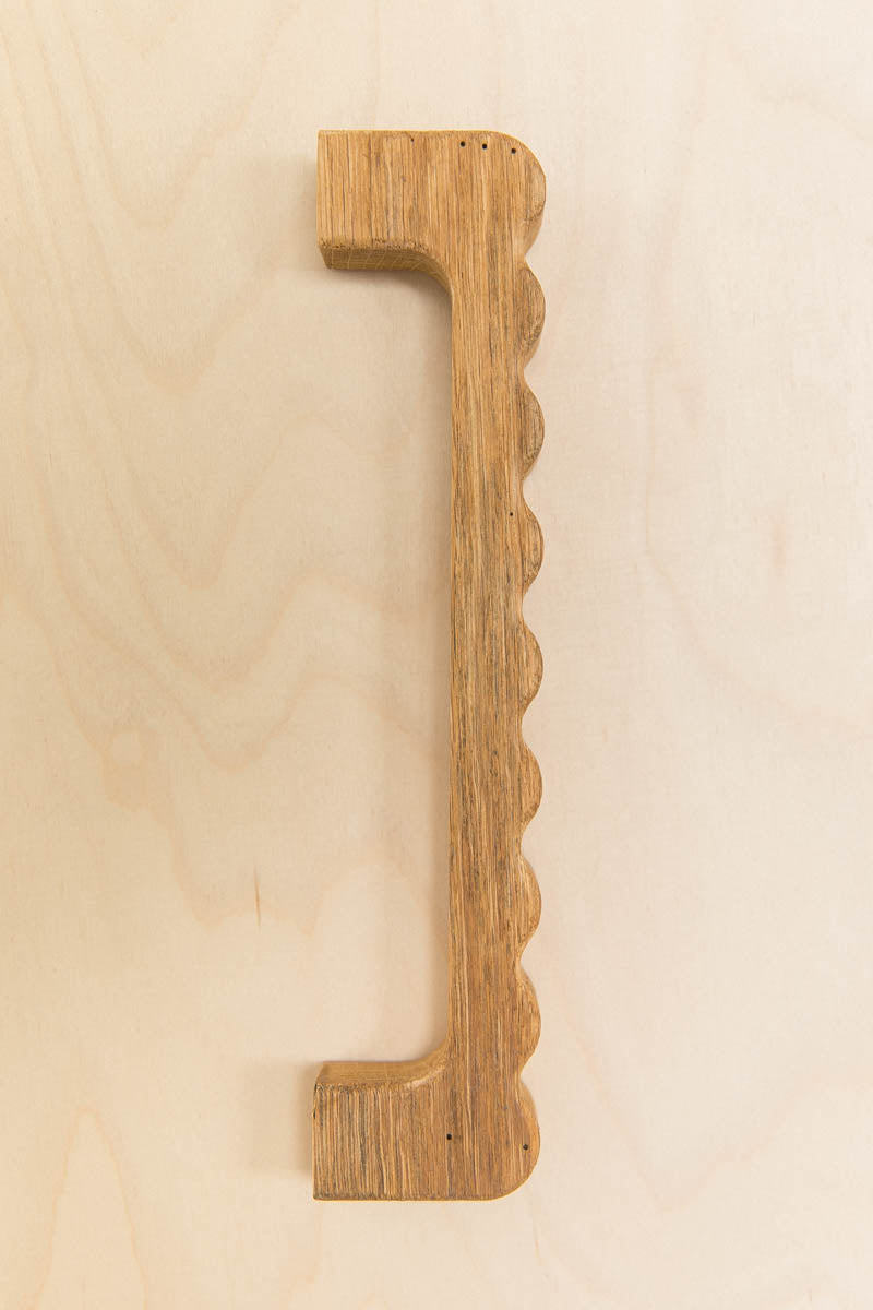 Large imperfect wavy oak handle