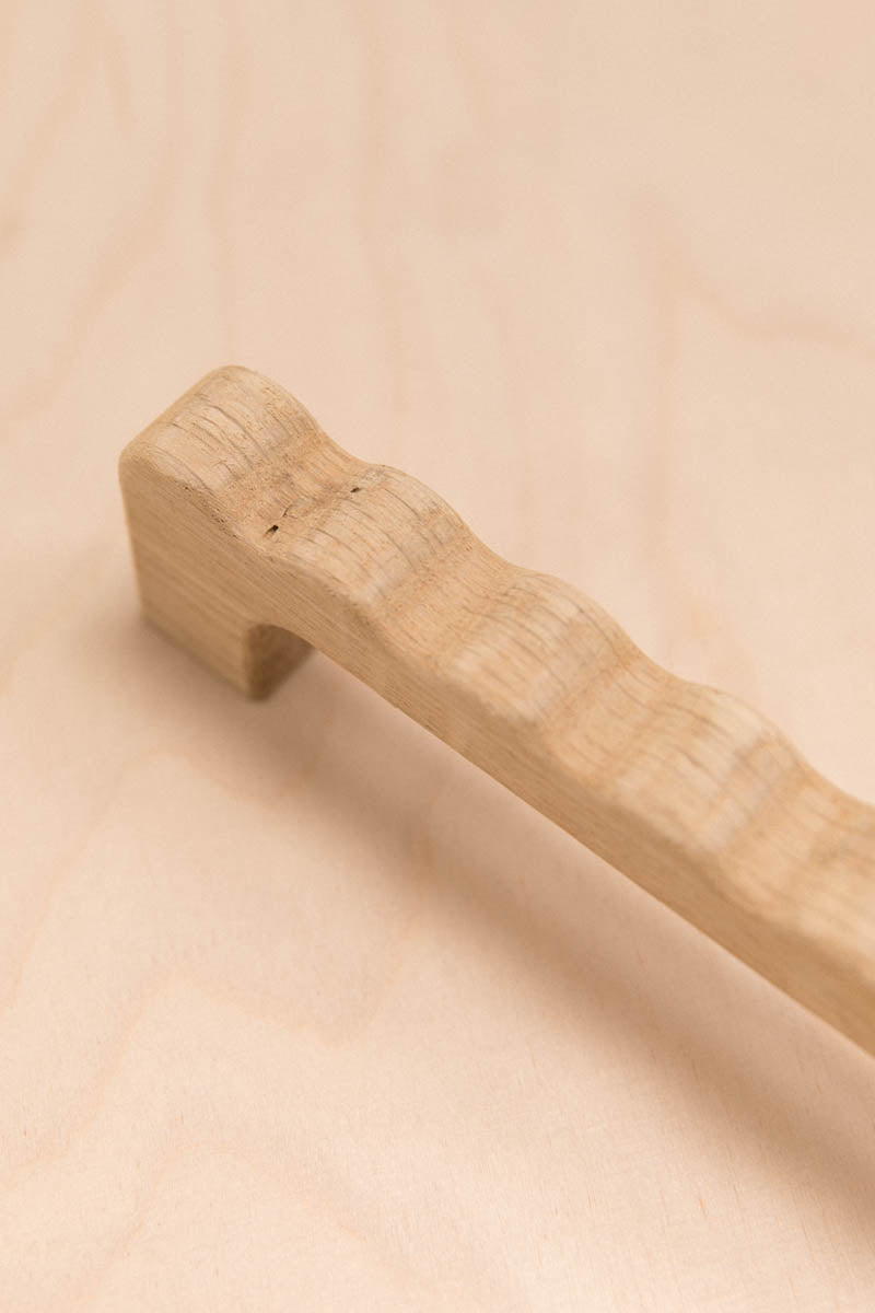 Large imperfect wavy oak handle