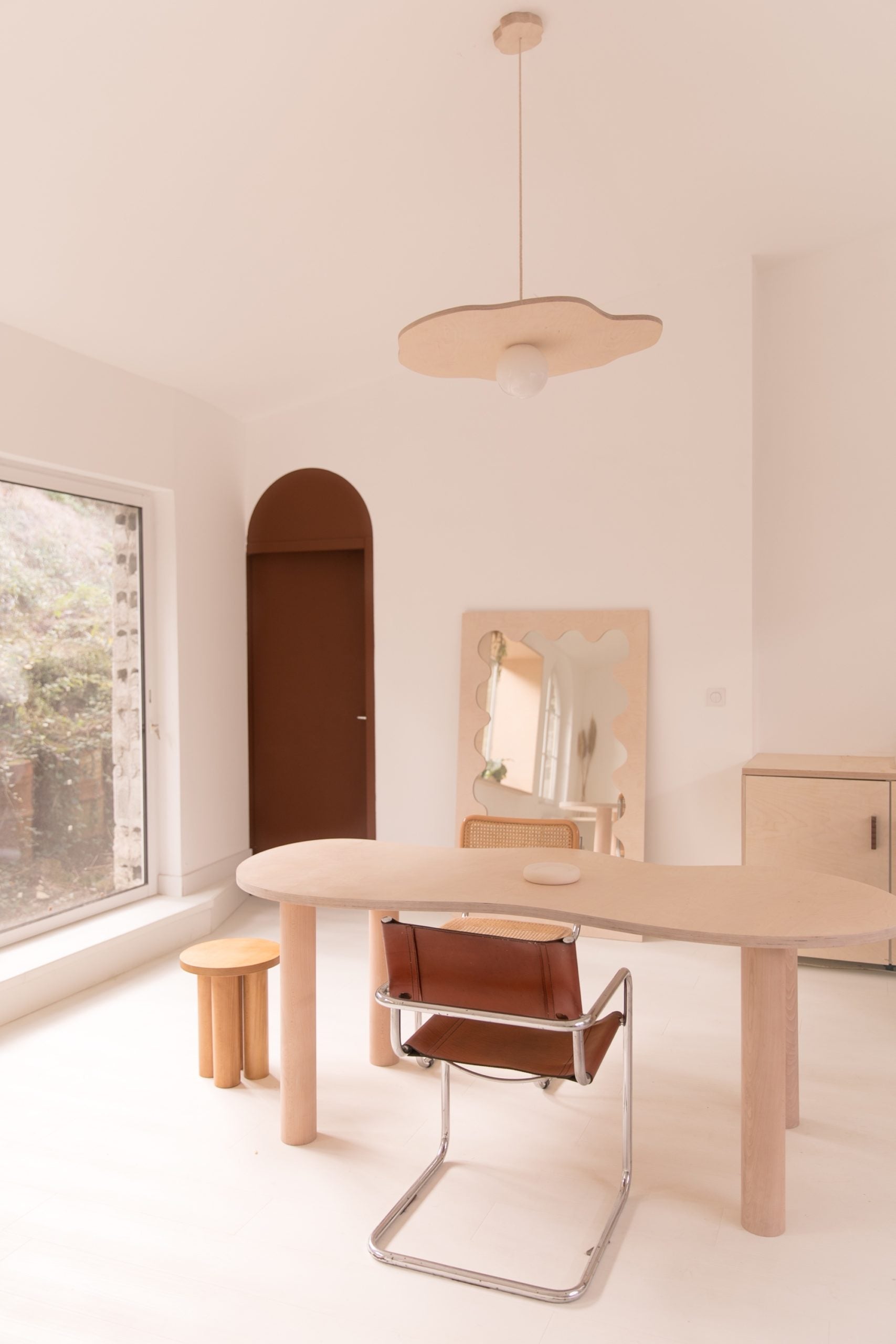 Grande suspension NENUPHAR naturelle