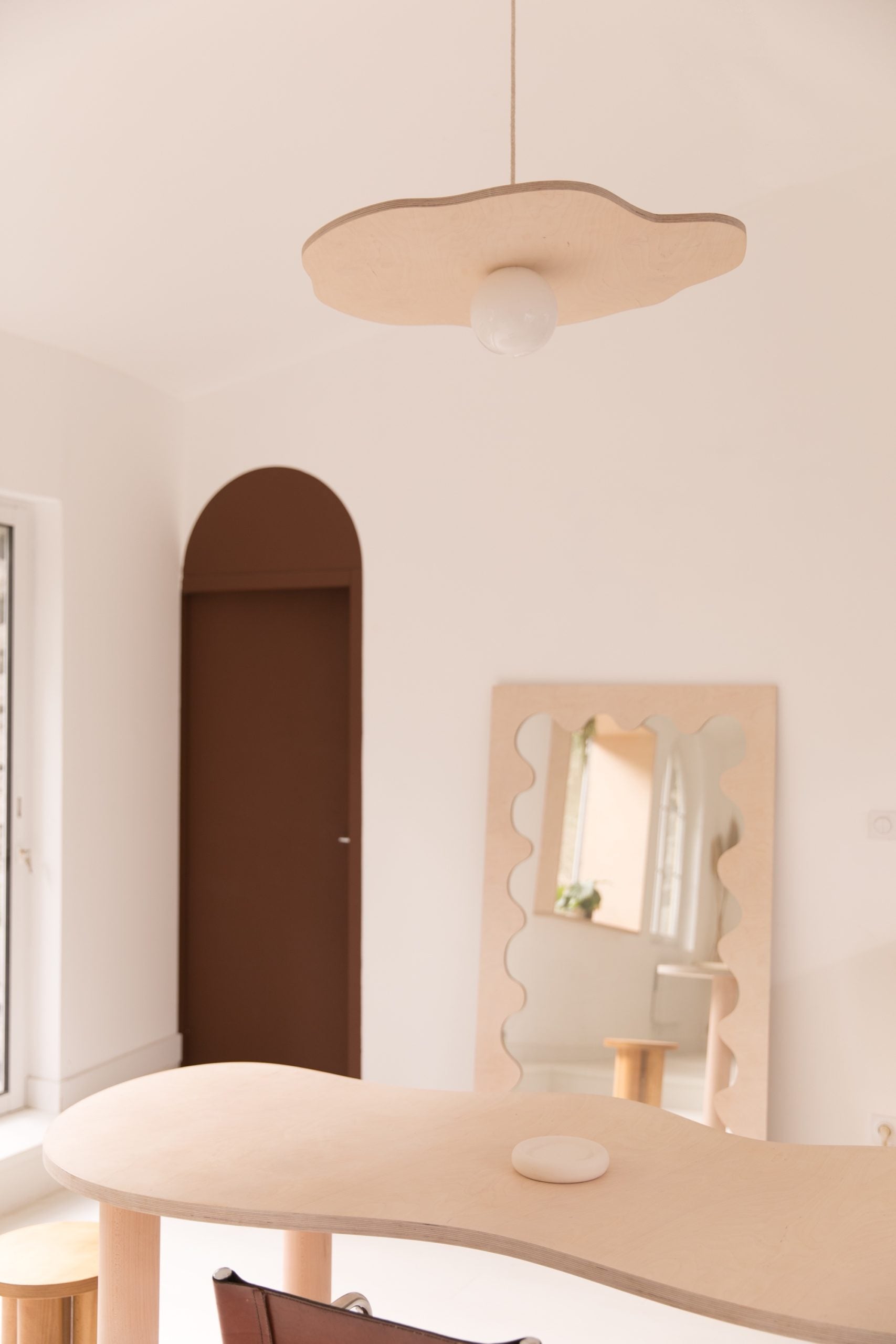 Grande suspension NENUPHAR naturelle