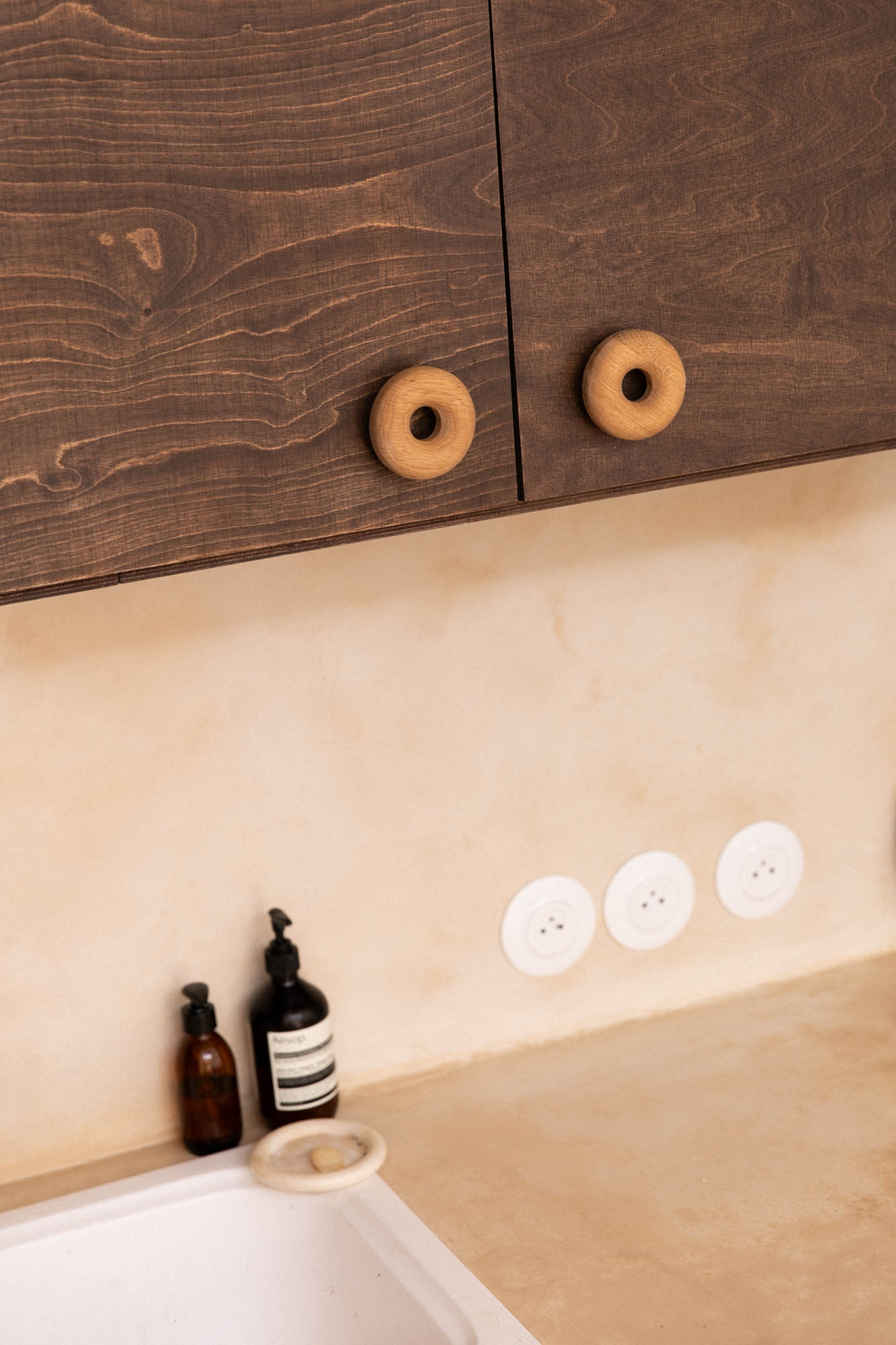 Poignées forme Donut en chêne