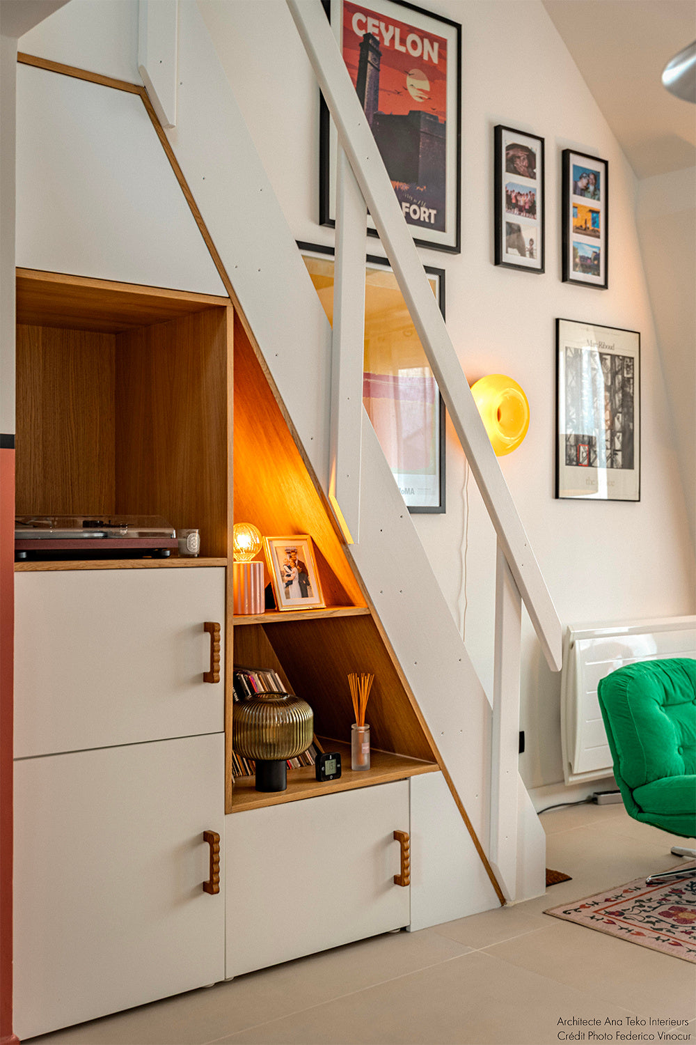 Poignée ondulée en chêne