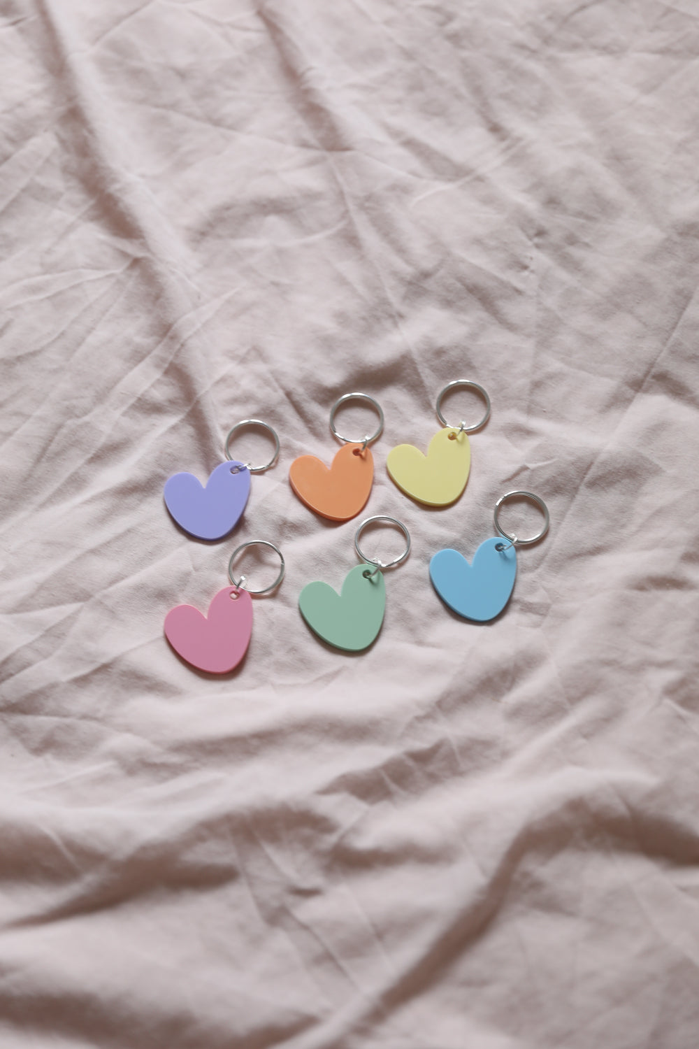 Porte-clés Coeur Pastel