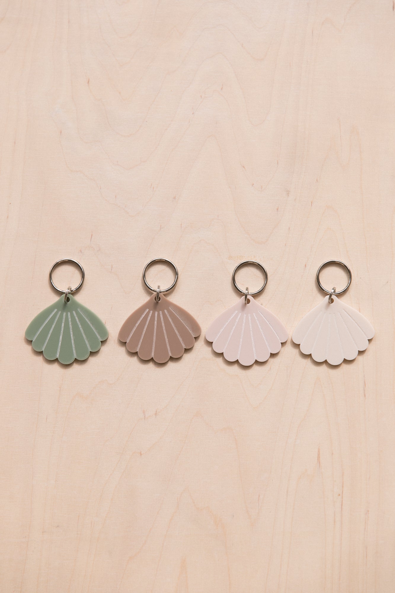 Shell Keychain Neutral Tones