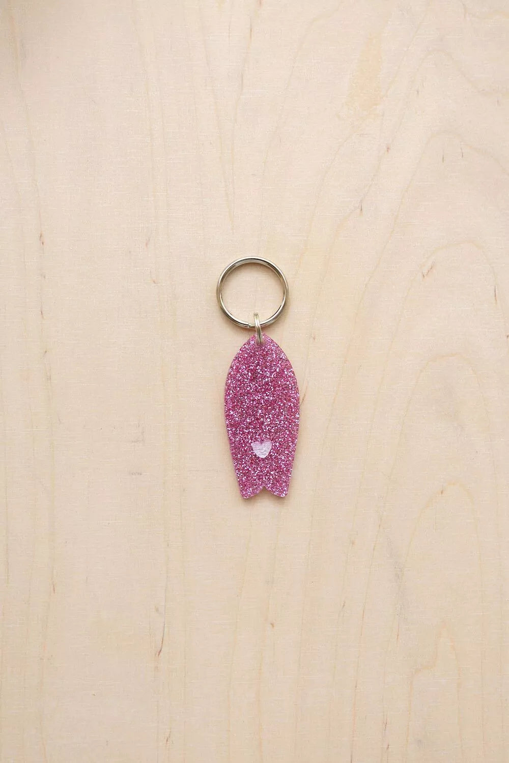 Porte-clés Surf motif coeur Paillettes