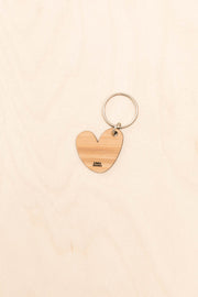Wooden Heart Keychain