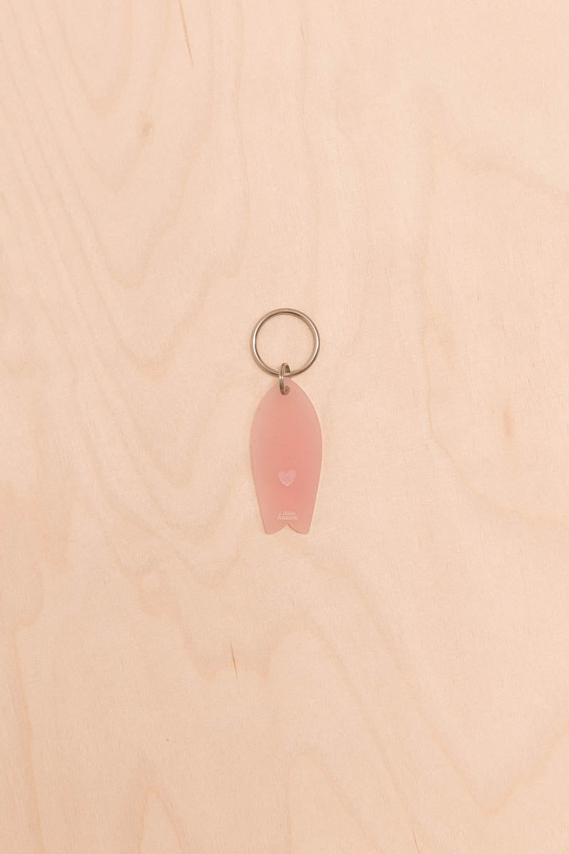Porte-cles Surf motif coeur Translucide