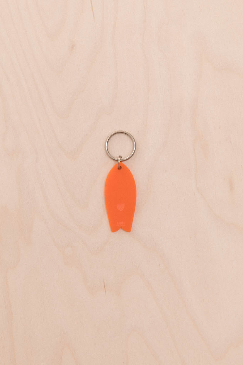 Neon Heart Surf Keychain