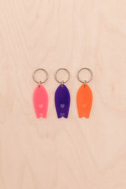 Neon Heart Surf Keychain