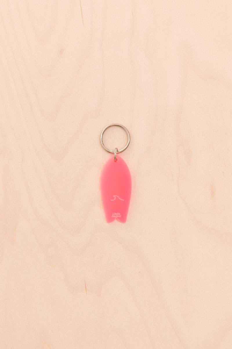 Neon Wave Pattern Surf Keychain