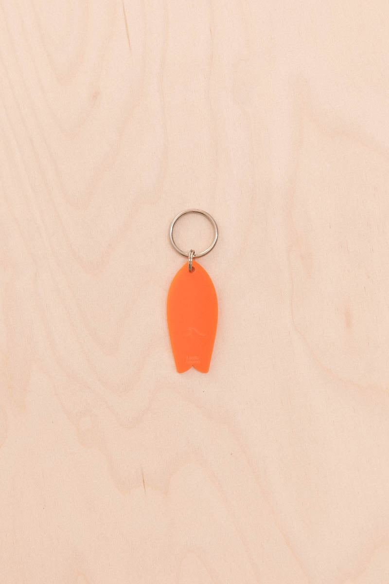 Neon Wave Pattern Surf Keychain