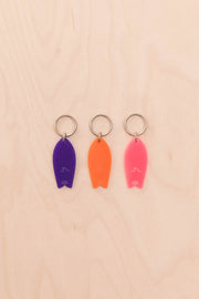 Neon Wave Pattern Surf Keychain