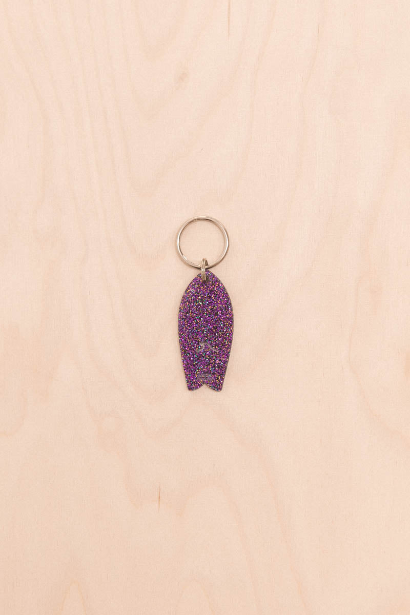 Porte-clés Surf motif vague Paillettes