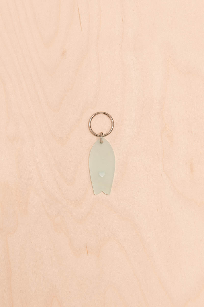 Translucent Heart Pattern Surf Keychain