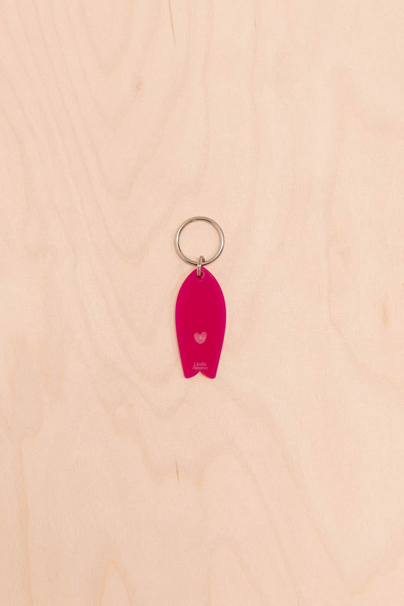Porte-cles Surf motif coeur Translucide