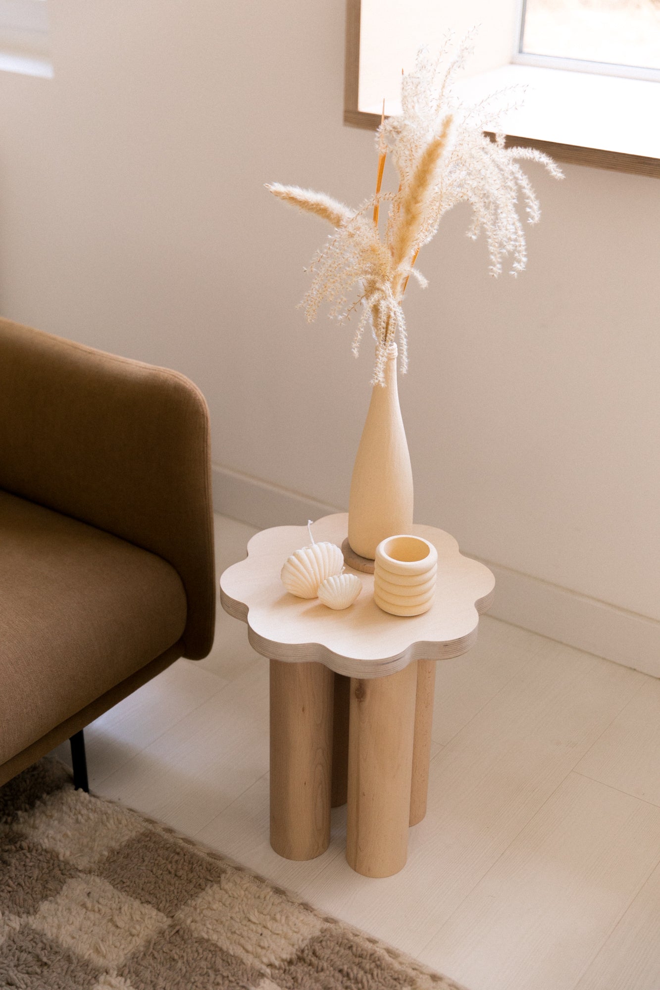 Table d'appoint FLEUR naturelle