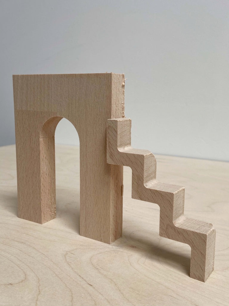 ARCHI incomplete II beech wood decorative object set