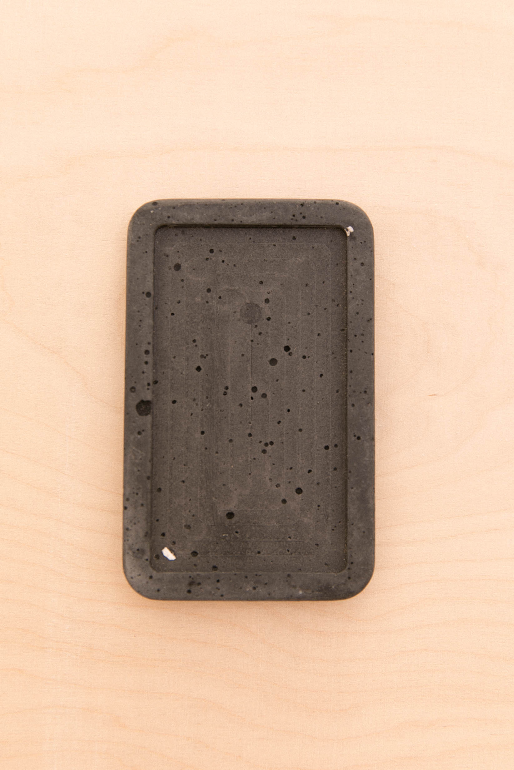Rectangular soap dish in Jesmonite Black imperfect