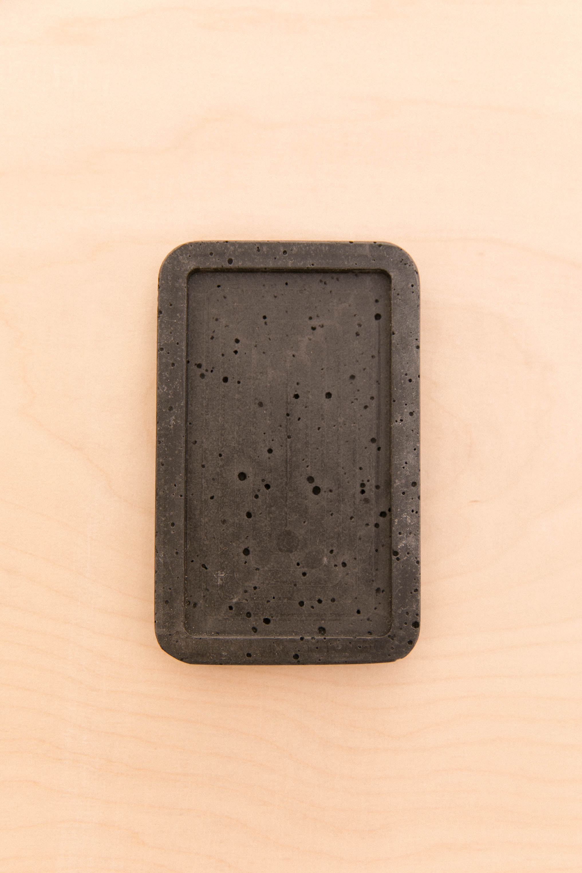 Rectangular soap dish in Jesmonite Black imperfect