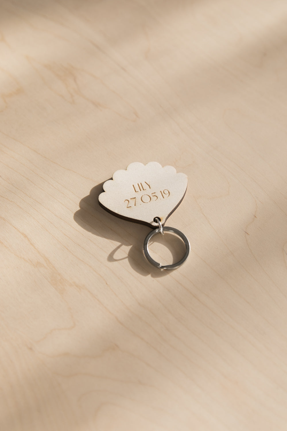 Wooden shell key ring