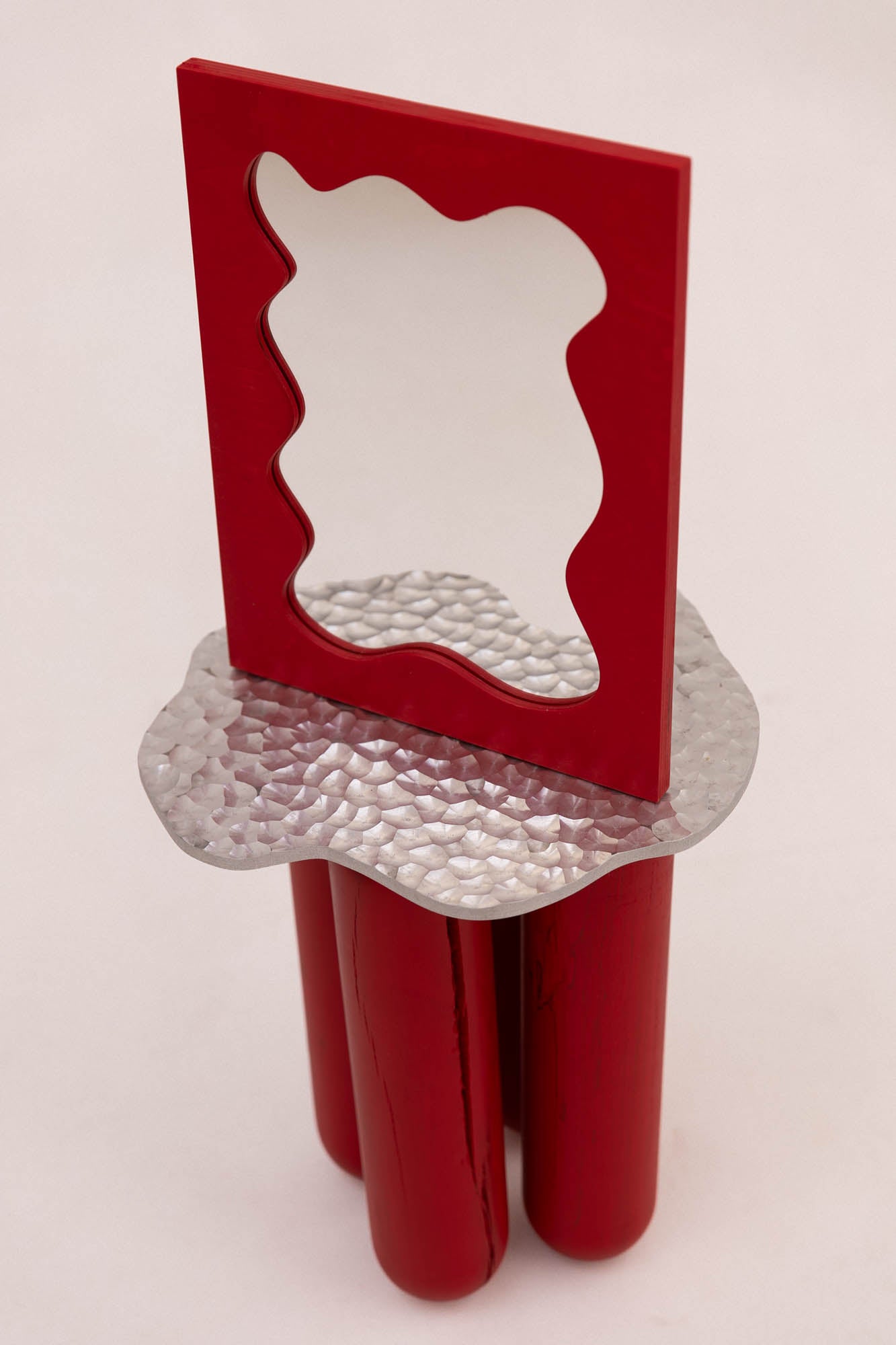 Miroir Splash rouge - Pièce Unique