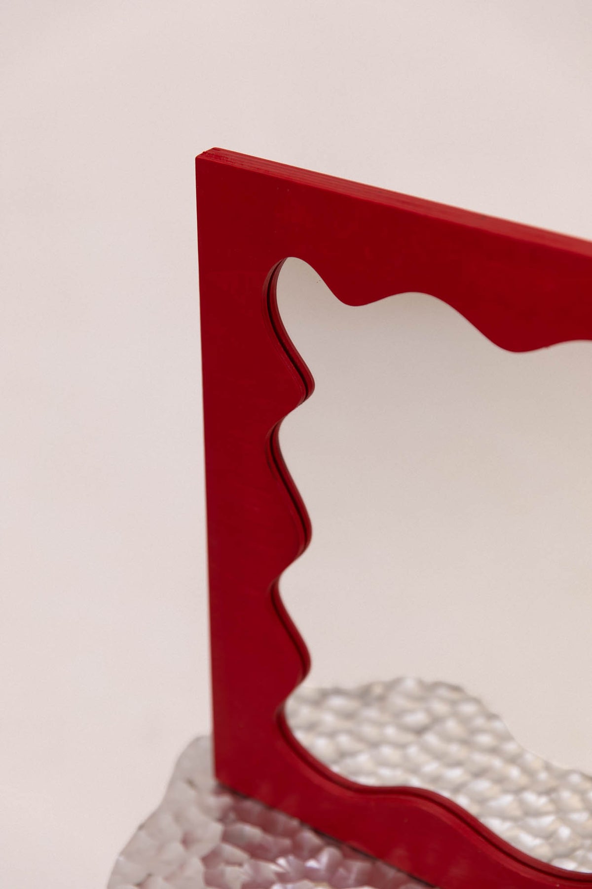 Miroir Splash rouge - Pièce Unique