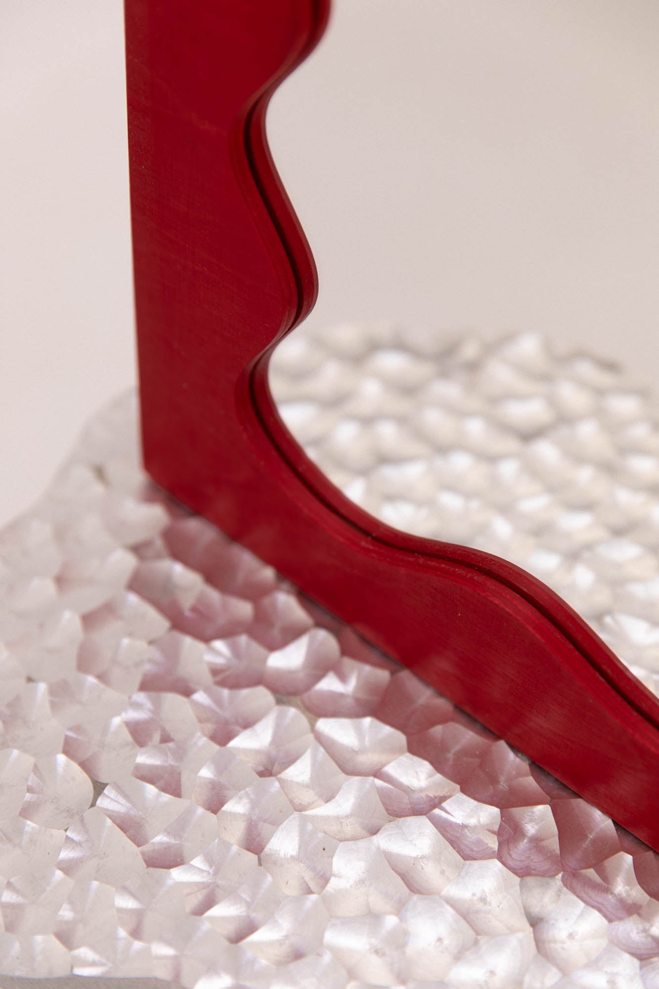 Miroir Splash rouge - Pièce Unique