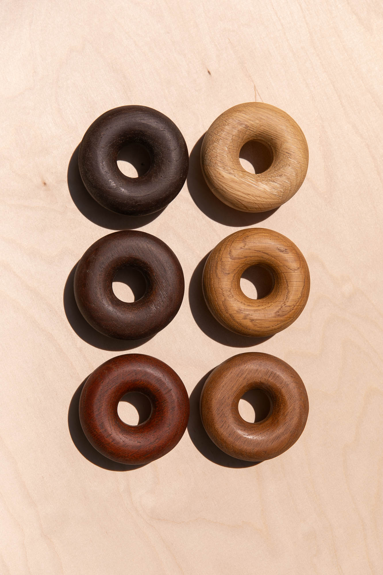 Poignées forme Donuts en chêne