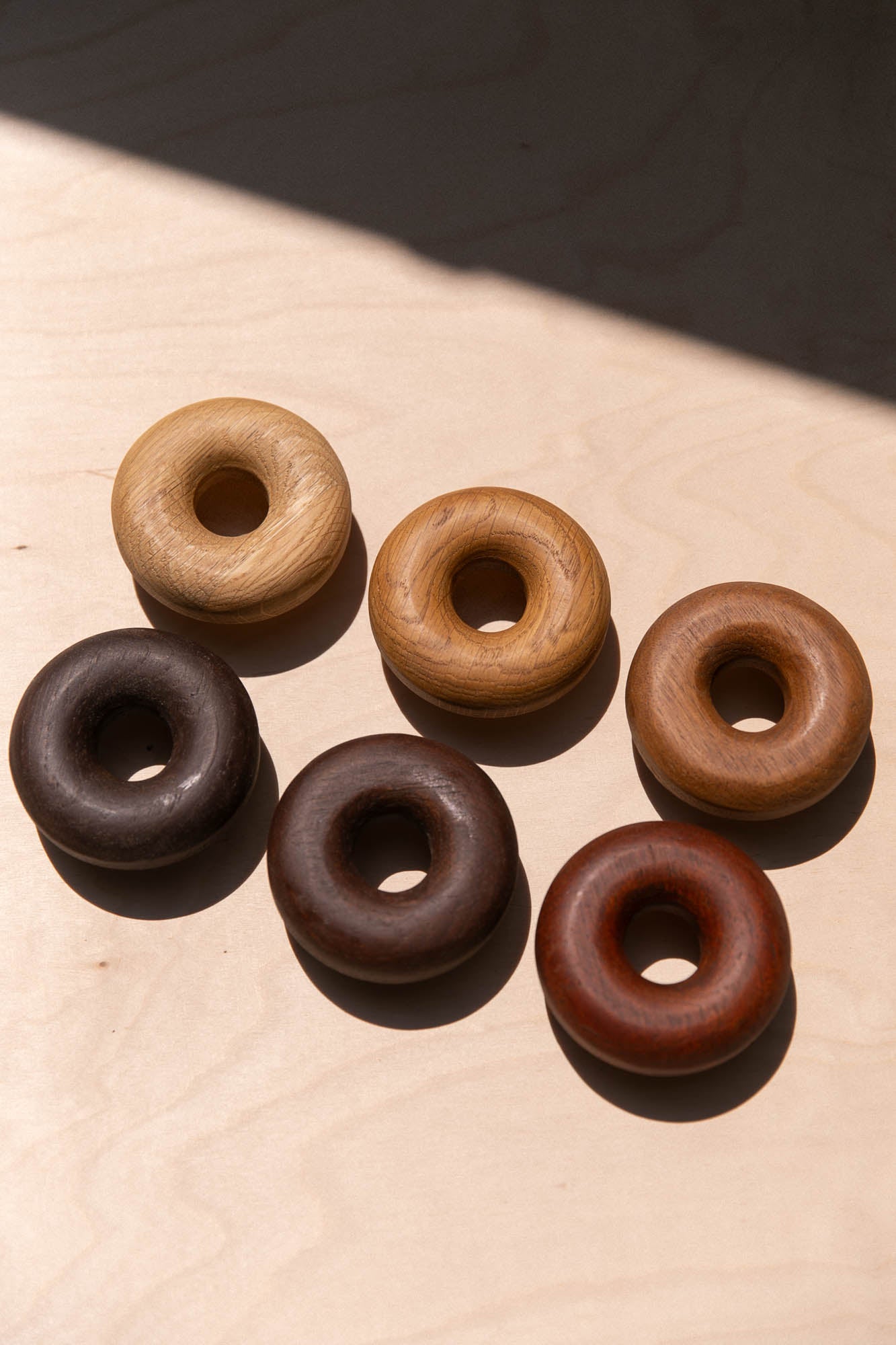 Poignées forme Donuts en chêne
