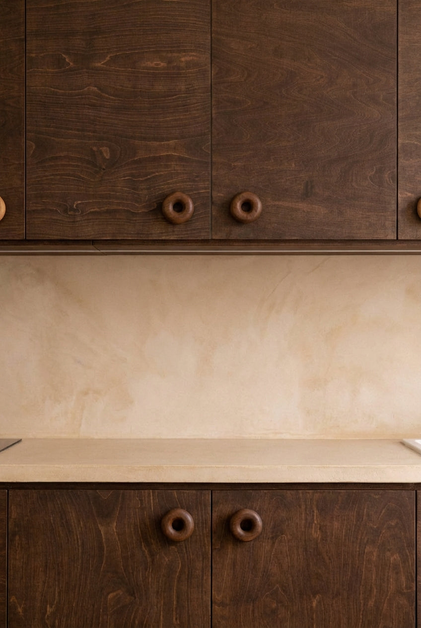 Donut-shaped oak handles