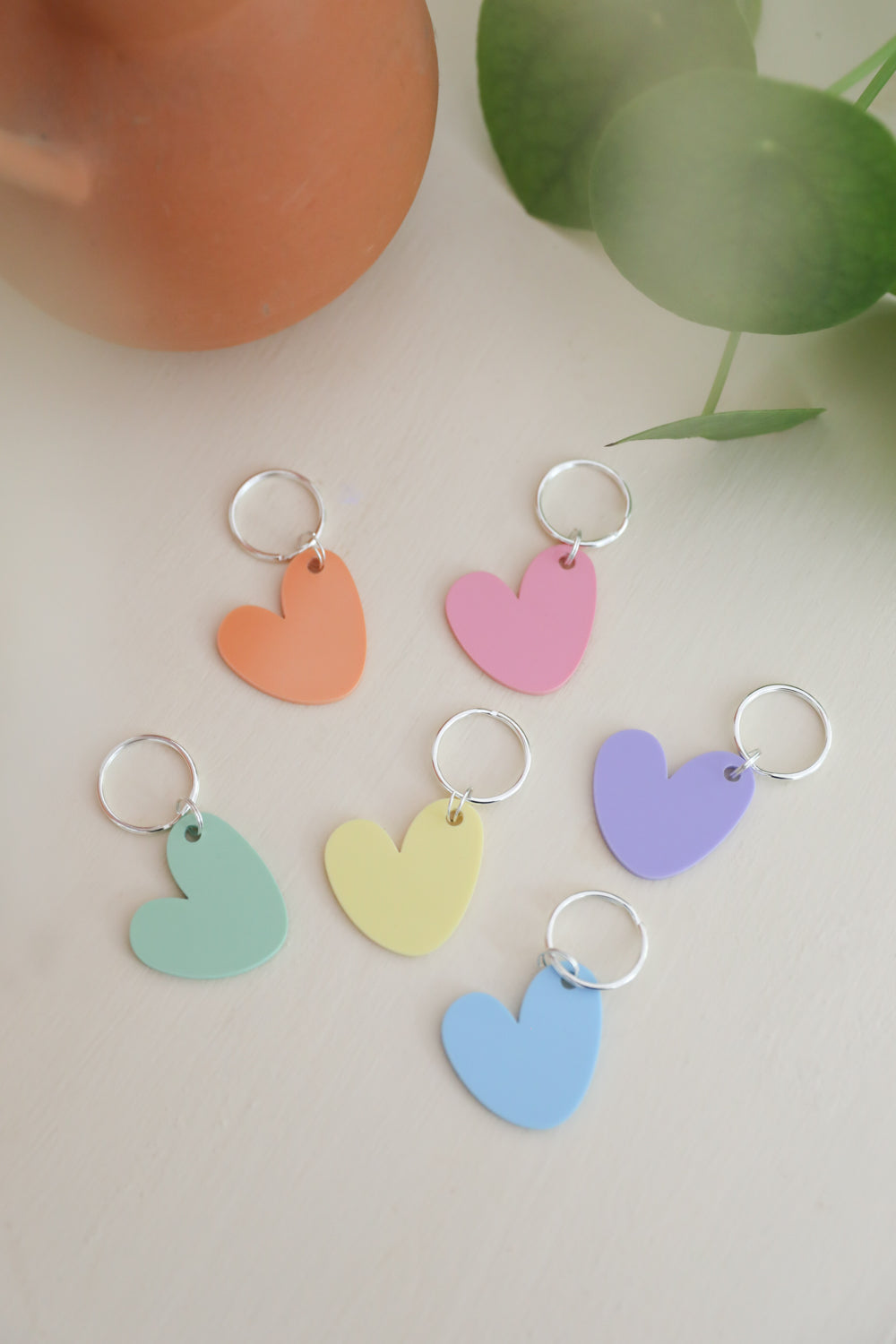 Porte-clés Coeur Pastel