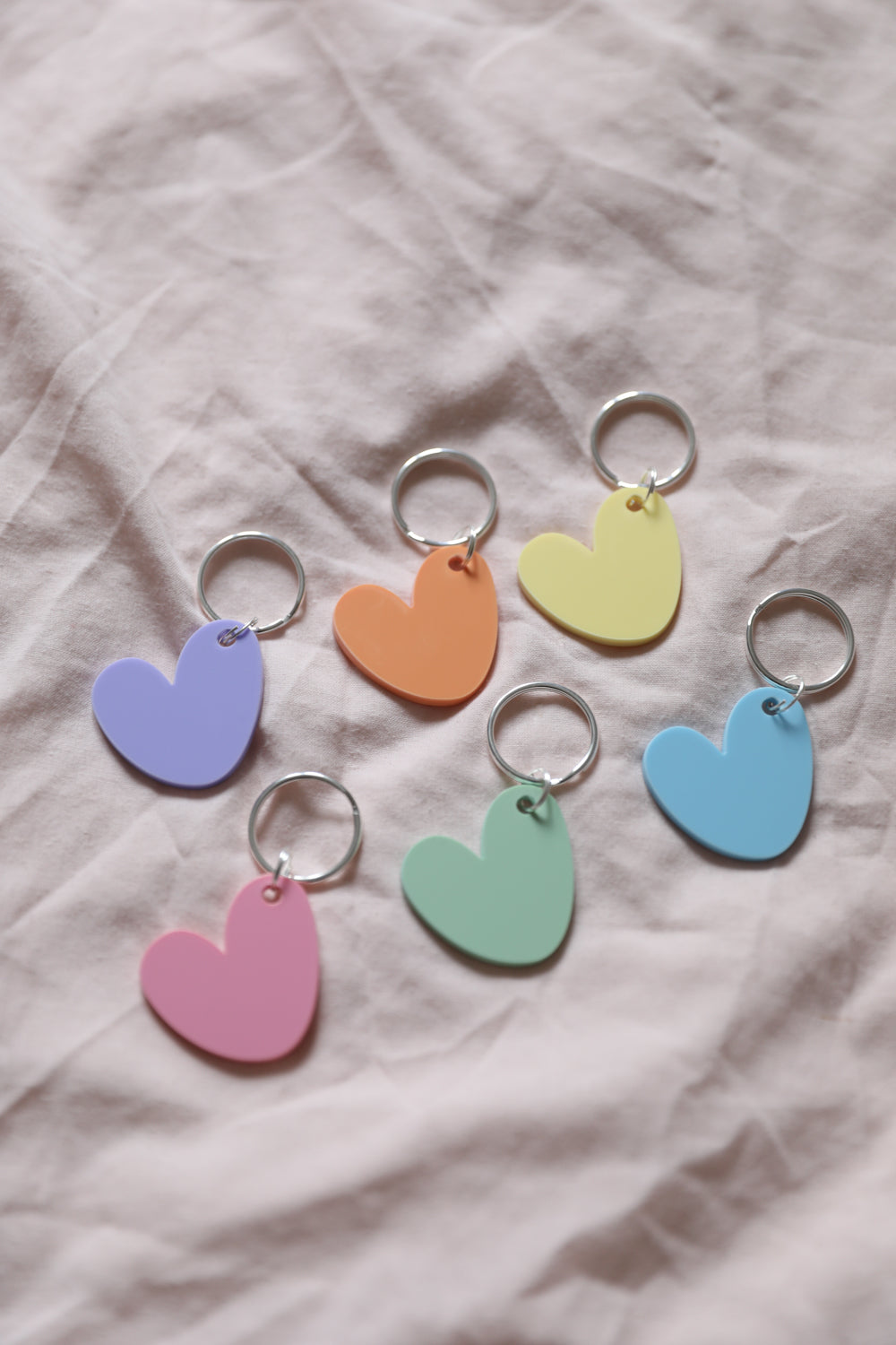 Porte-clés Coeur Pastel