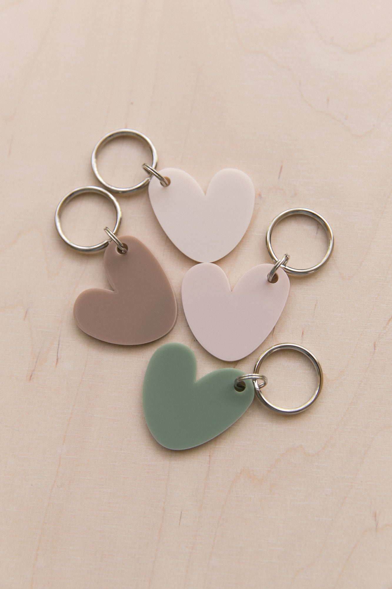 Porte-clés Coeur Tons neutres