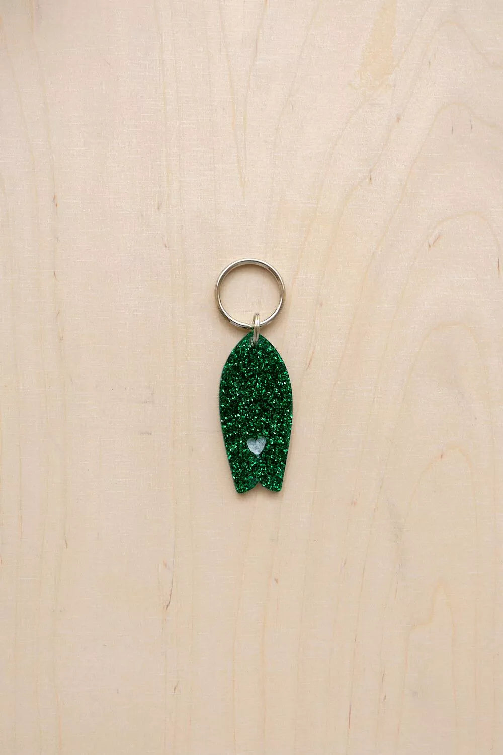 Porte-clés Surf motif coeur Paillettes