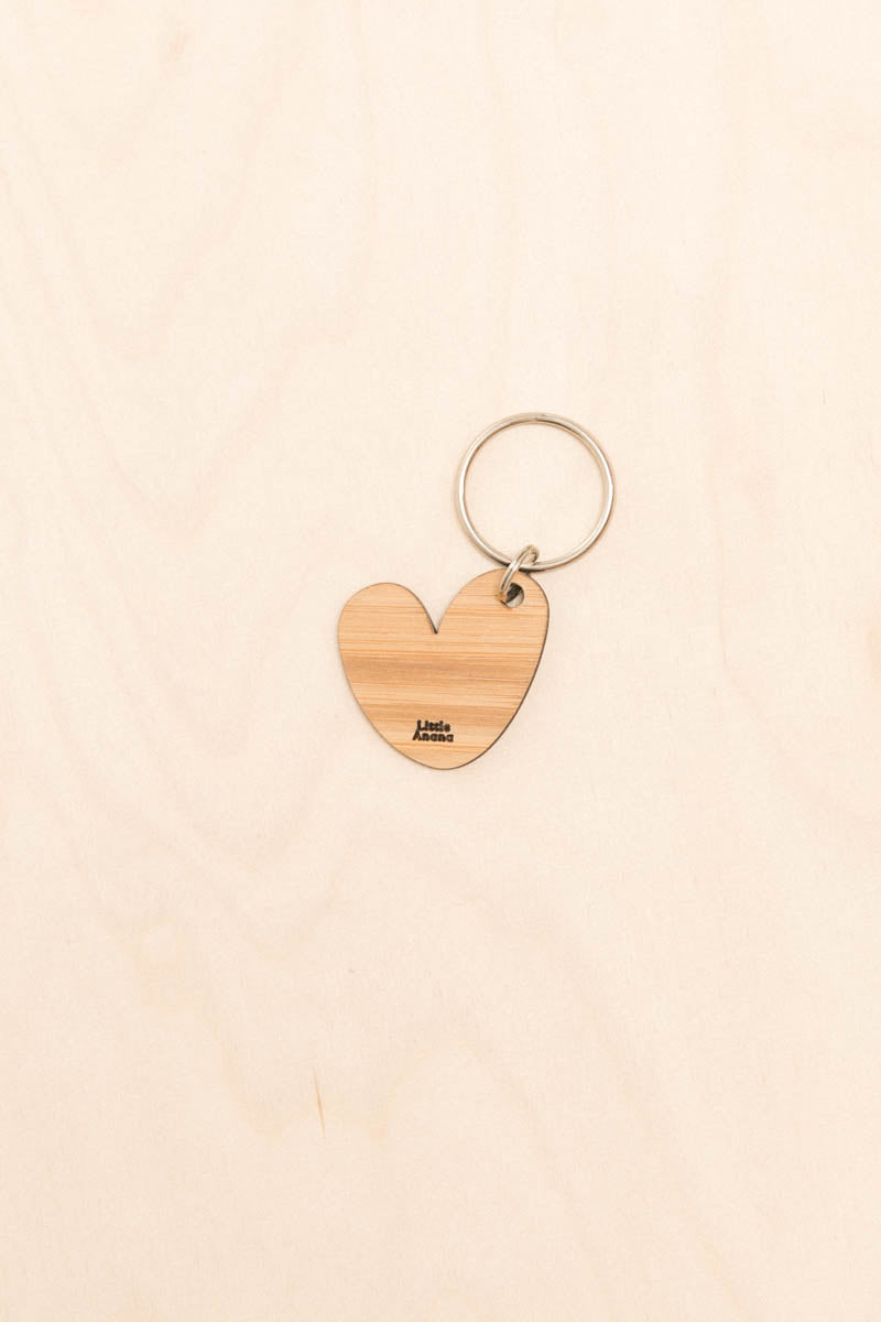 Porte-clés Coeur Bois