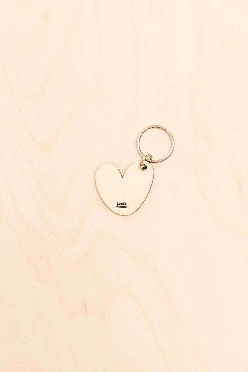Porte-clés Coeur Bois