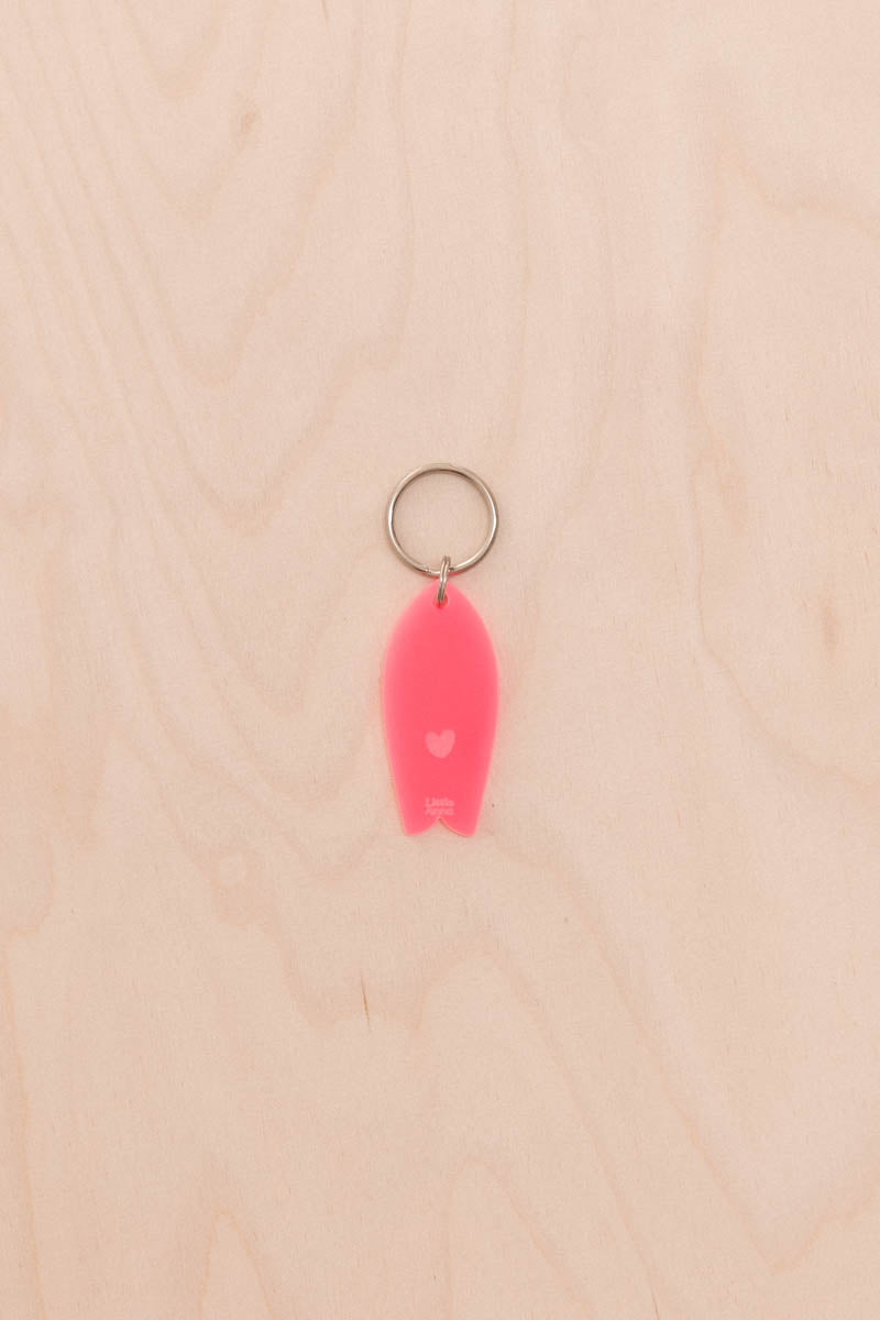 Porte-clés Surf motif coeur Néon