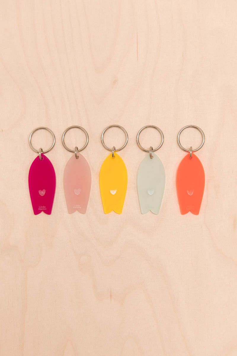 Porte-clés Surf motif coeur Translucide