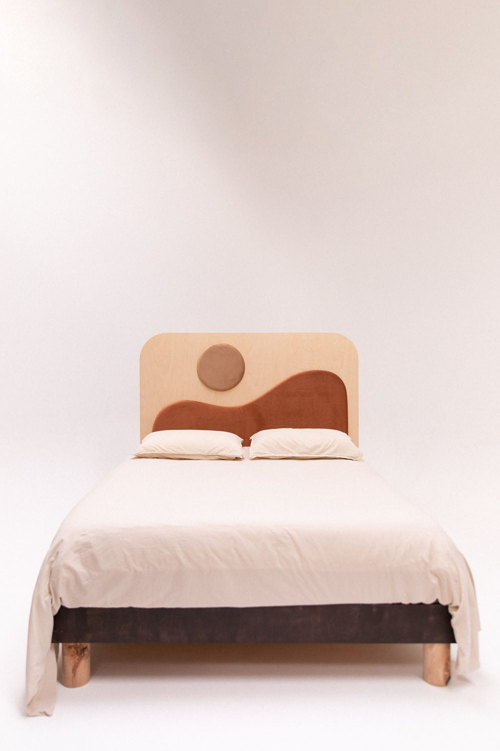 Tête de lit en bois et tissu suspendue MENDI