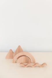 Set objet décoratif en bois de hêtre SUNSET