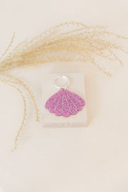 Sequined Shell Keychain