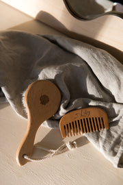 Set brosse et peigne bébé personnalisable en bois